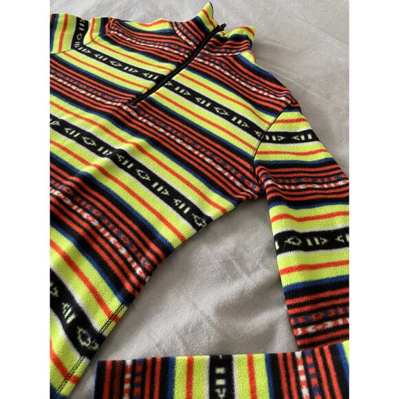 Lauren Ralph Lauren Bright Stripe 1/4 zip pullover fleece SZ Small - Picture 2 of 8